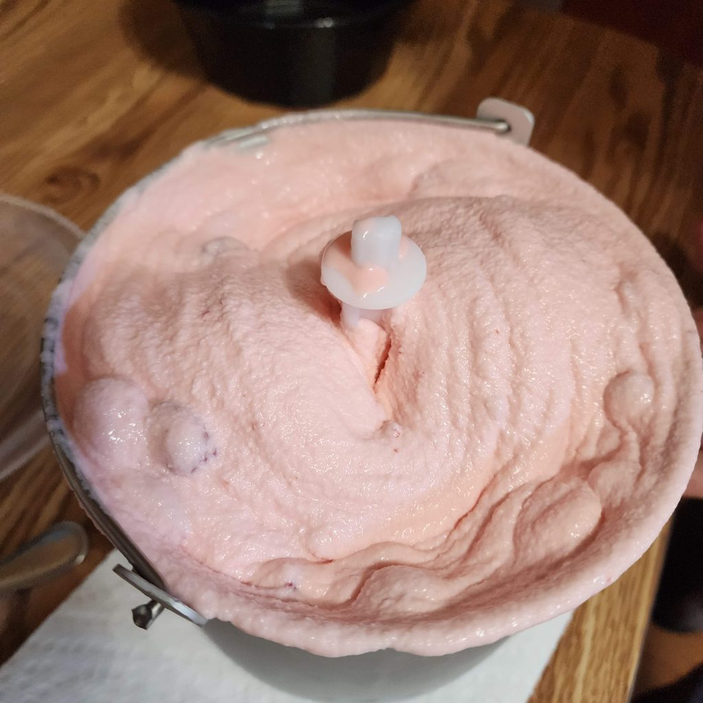 Sweet Cherry homemade ice cream (also known as White House ice cream.)